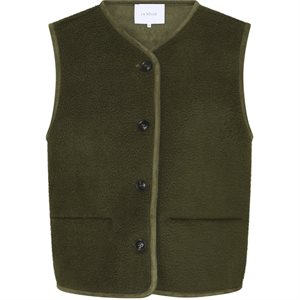 LA ROUGE -  Teddy Waistcoat - Forest green